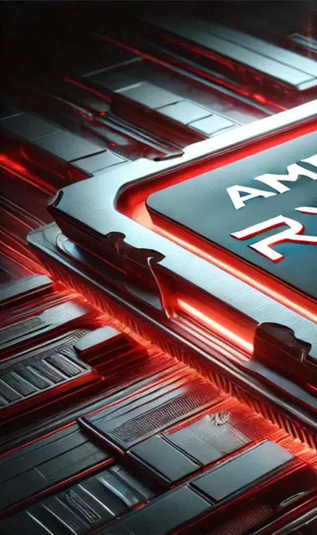 A red colored modern ryzen processor