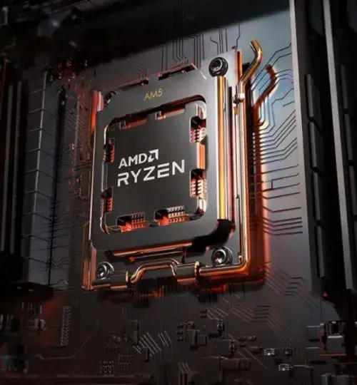 Latest generation ryzen gaming processor placed on a gaming motherboard
